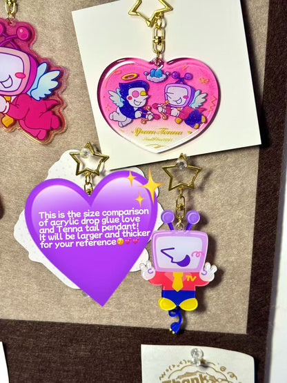 【Spamtenna】Love glitter powder drop glue acrylic pendant