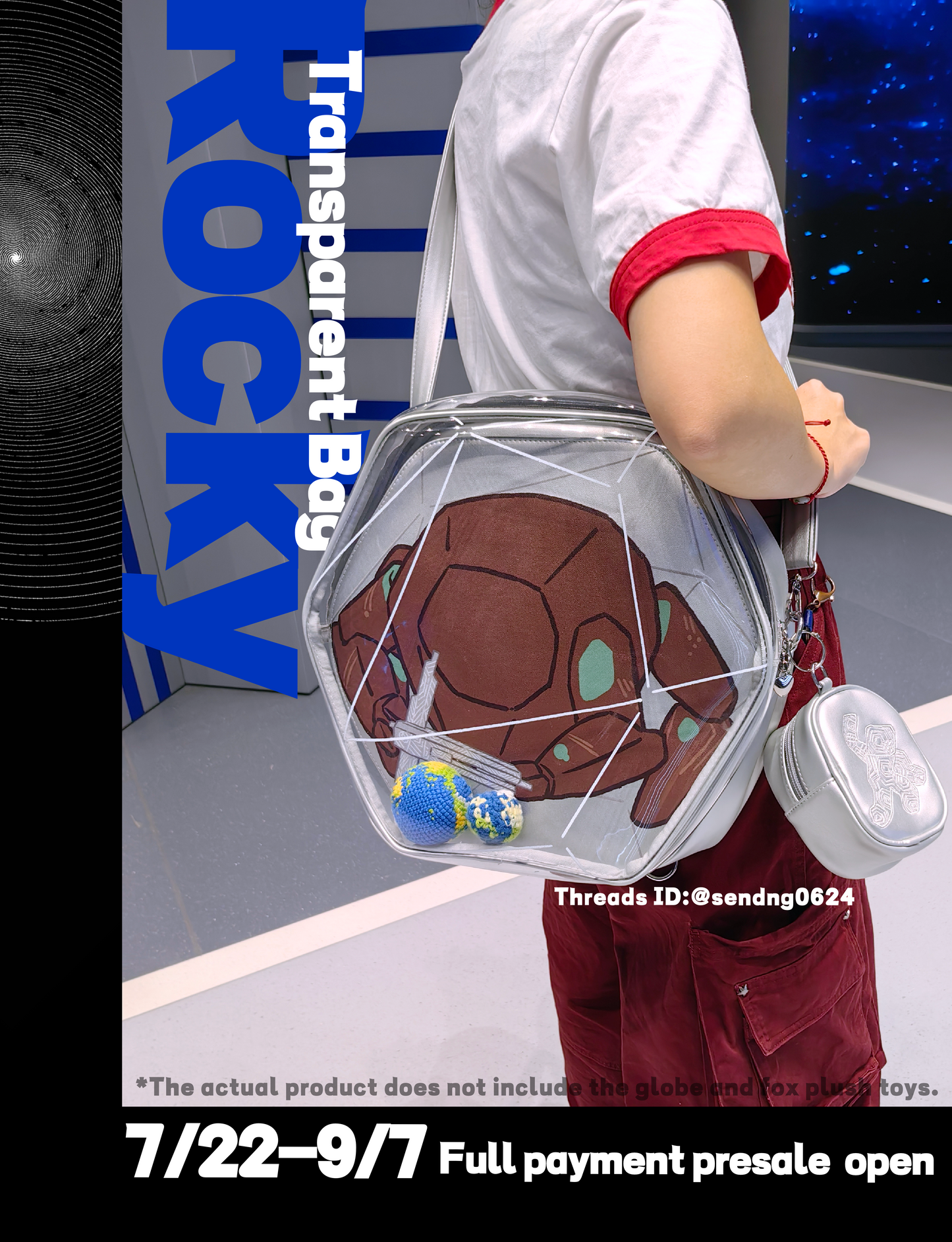 [Pre-order] Rocky Transparent bag & Plushie bag