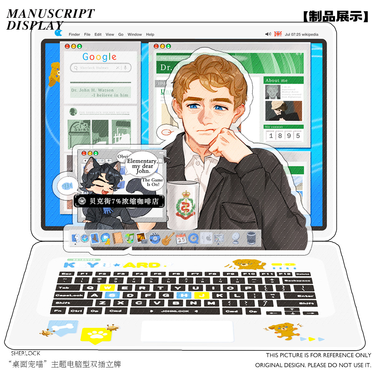 [In Stock]"Desk Pet Cat Sherlock" computer-shaped double-plug acrylic stand