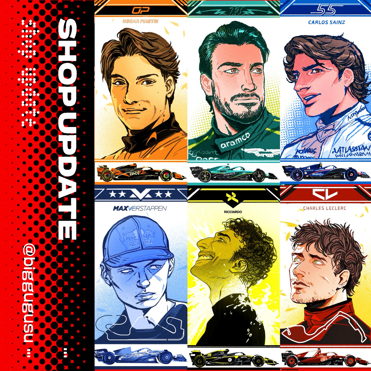 F1 Driver Portrait Poster A5