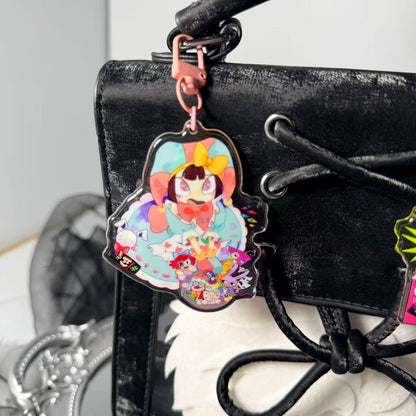 [pre-sale]Pomni Colorful Party Series – Art Card & Keychain Set