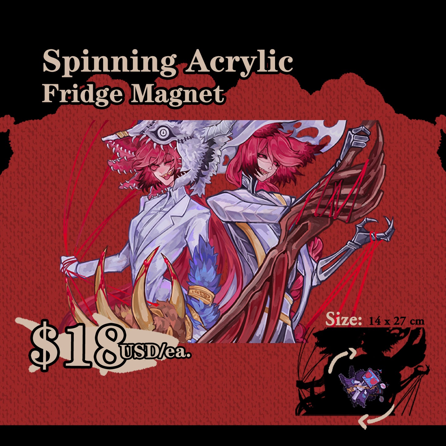Spinning Acrylic Fridge Magnet