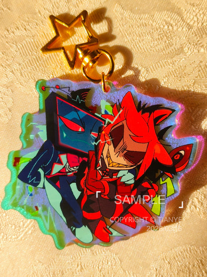 [Pre-order]Huskerdust / Voxal Rainbow version stained glass acrylic charm