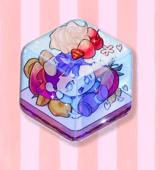 [In Stock] Superbat Wagashi Glitter Button Badge