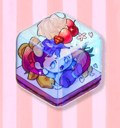 [In Stock] Superbat Wagashi Glitter Button Badge