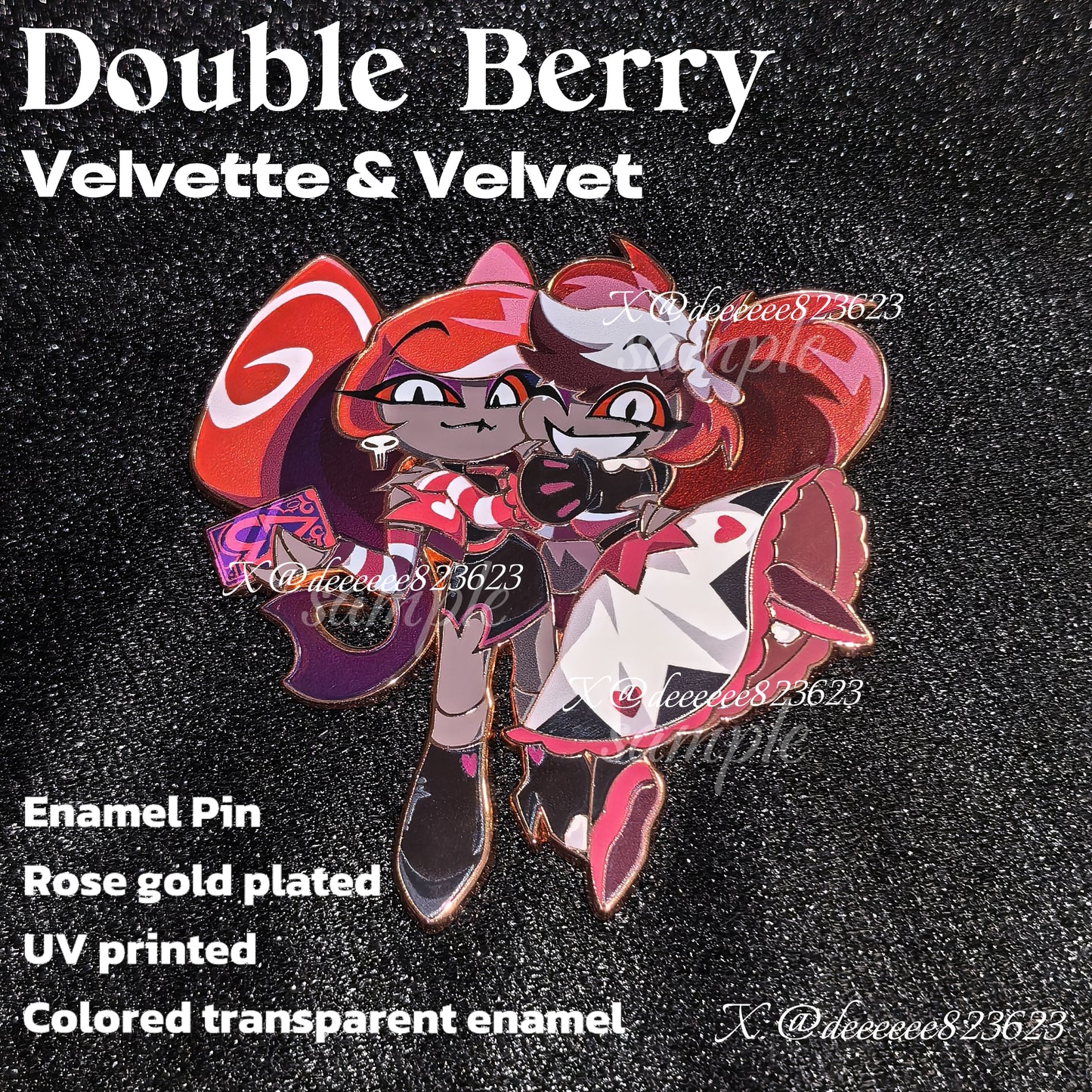 [Pre-order] Double Berry·Velvette & Velvet·Enamel Pin