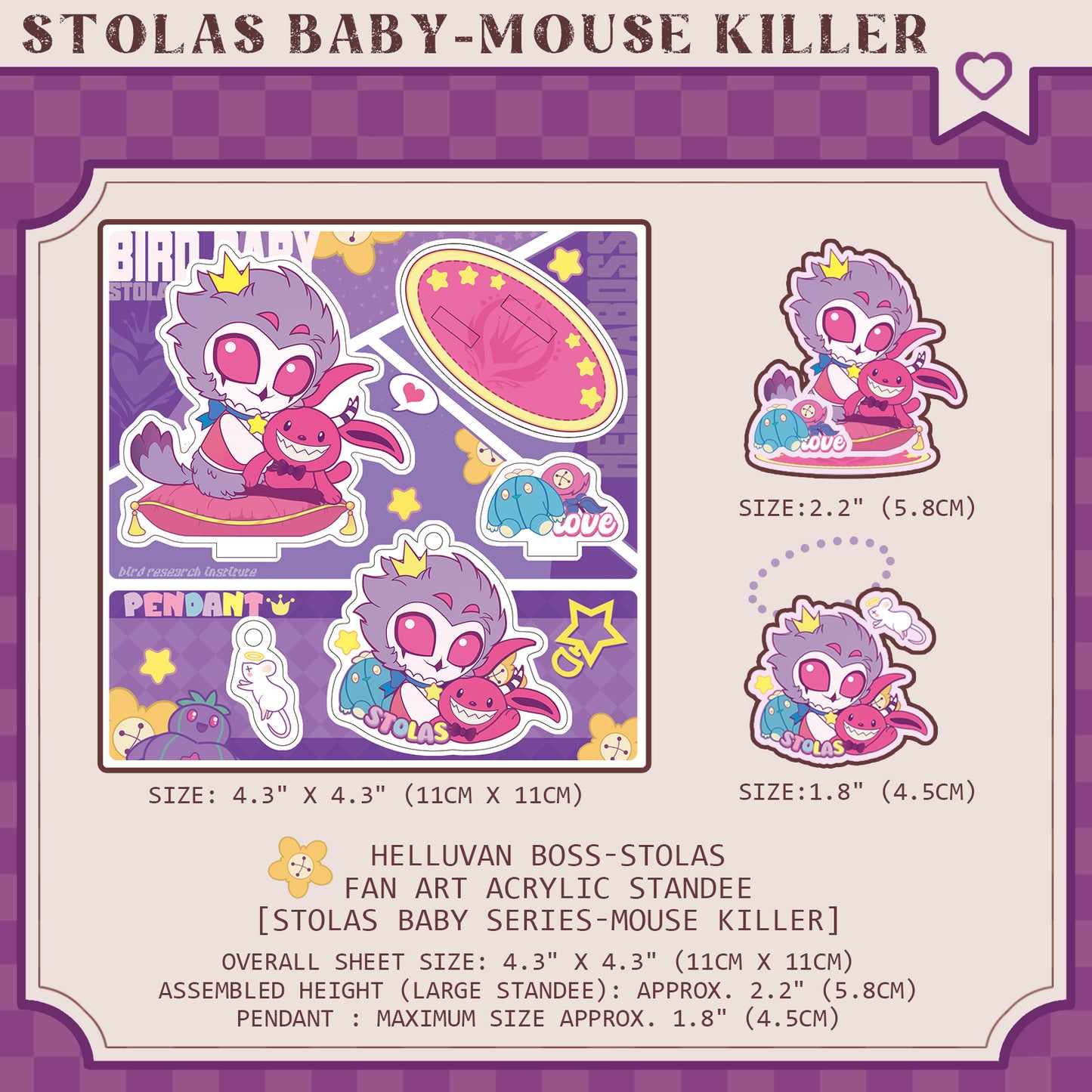 Helluva Boss Stolas -Fan Art Acrylic Standee-Stola Baby Series