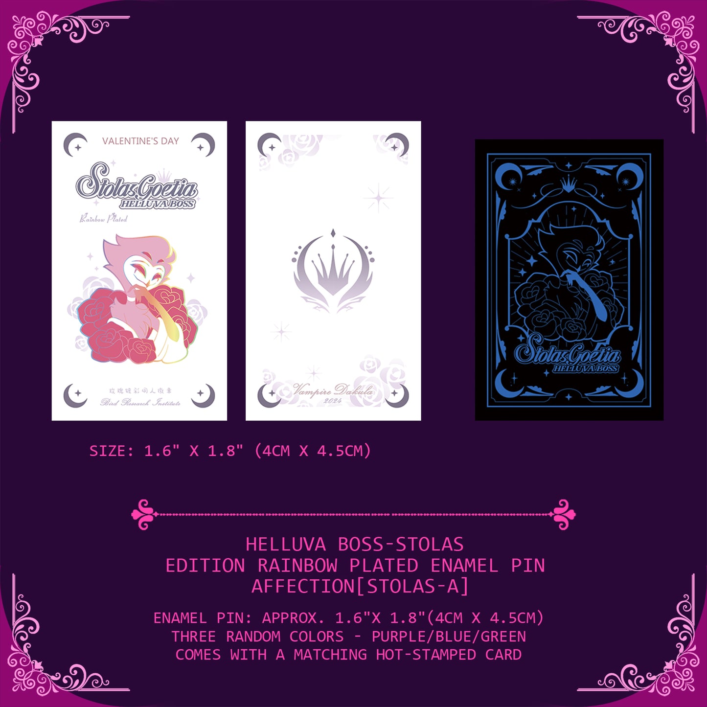 Helluva Boss stolas-Fan Art Edition Rainbow Plated Enamel Pin-affection