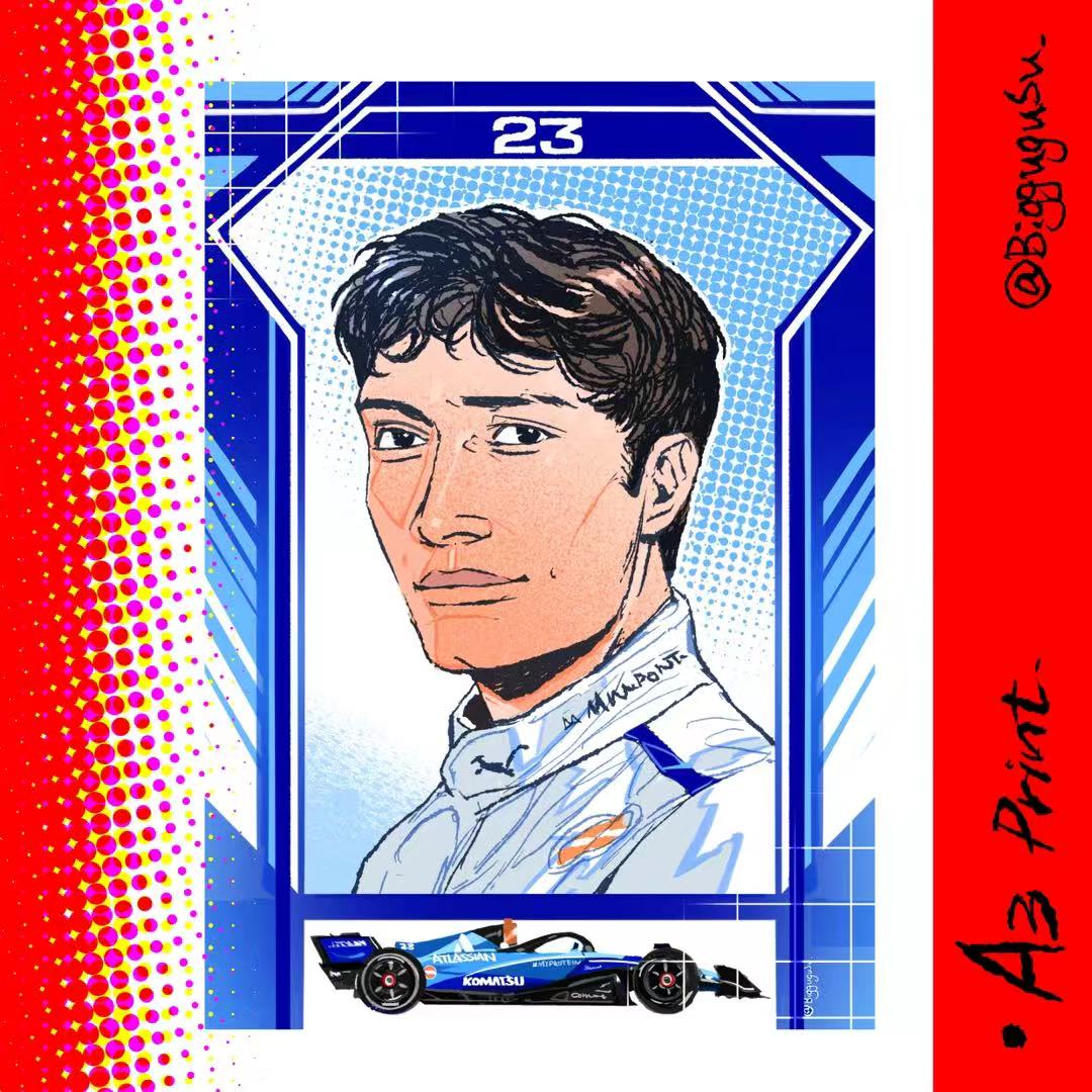 F1 Driver Portrait Poster A5