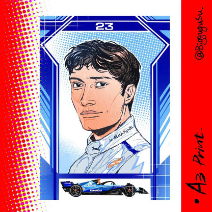 F1 Driver Portrait Poster A5