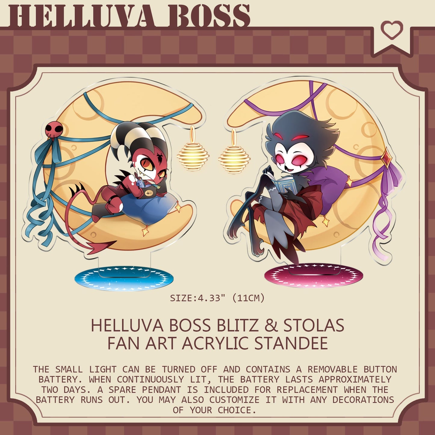 HelluvaBoss Stolas&Blitzø-Fan Art Moon Acrylic Standee