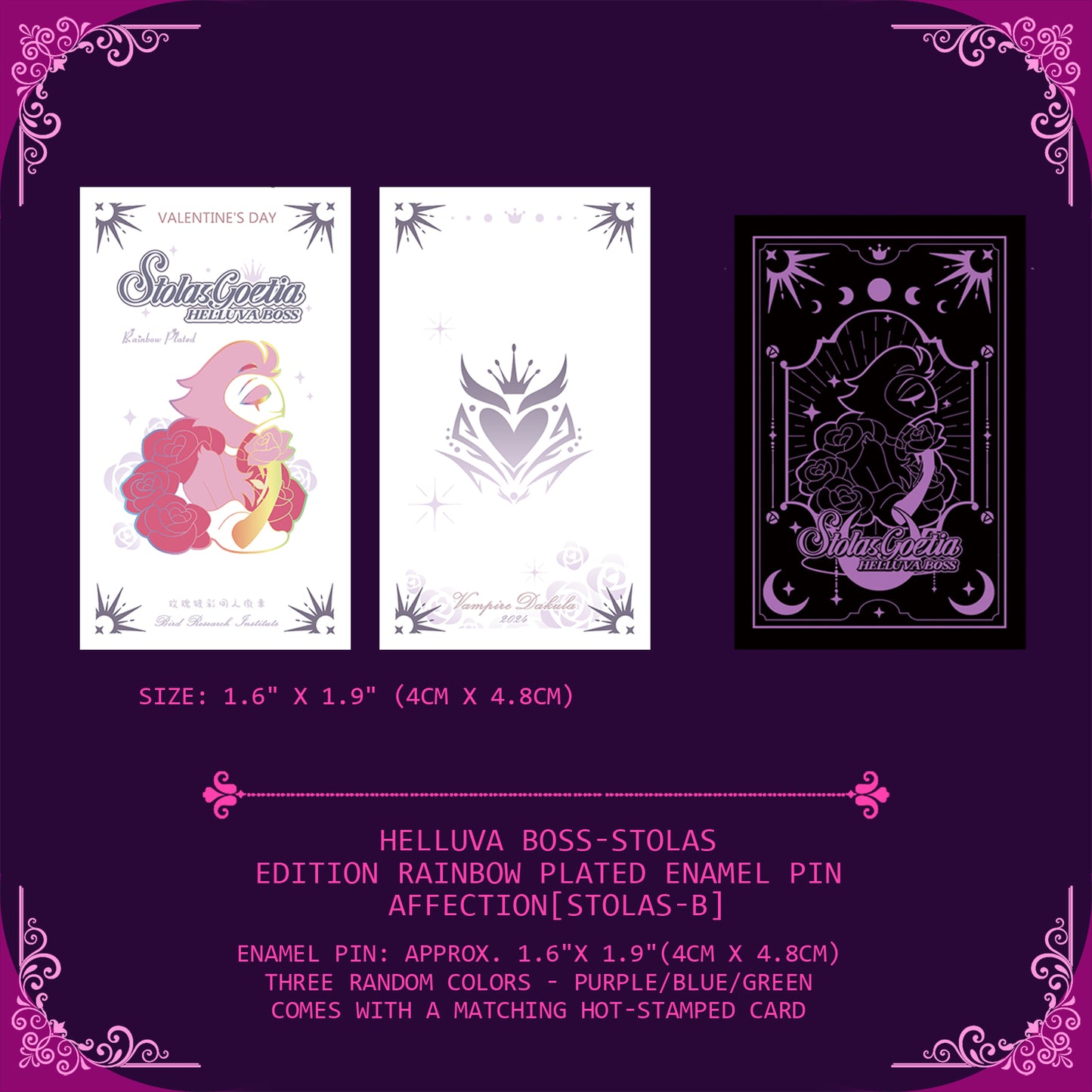 Helluva Boss stolas-Fan Art Edition Rainbow Plated Enamel Pin-affection