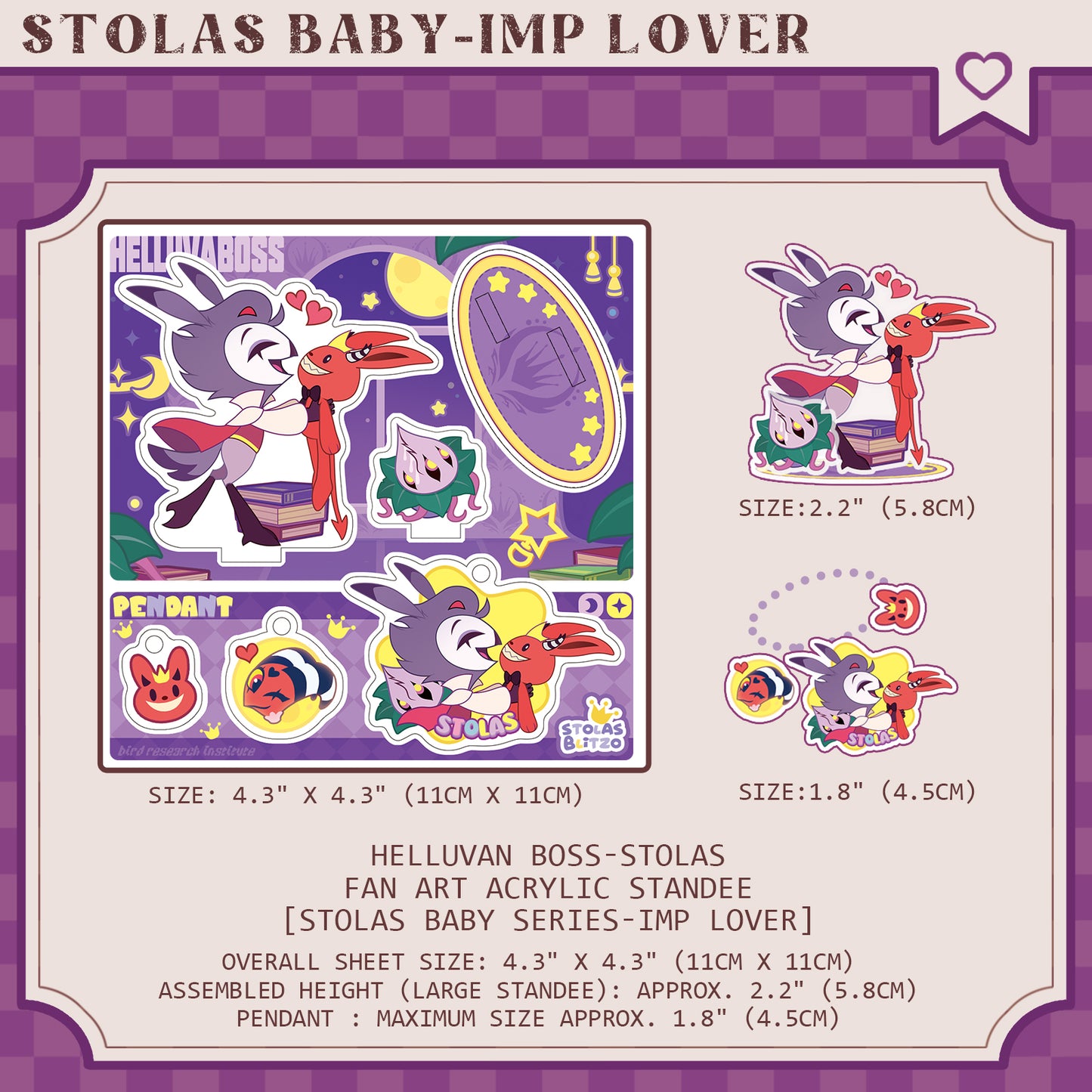 Helluva Boss Stolas -Fan Art Acrylic Standee-Stola Baby Series