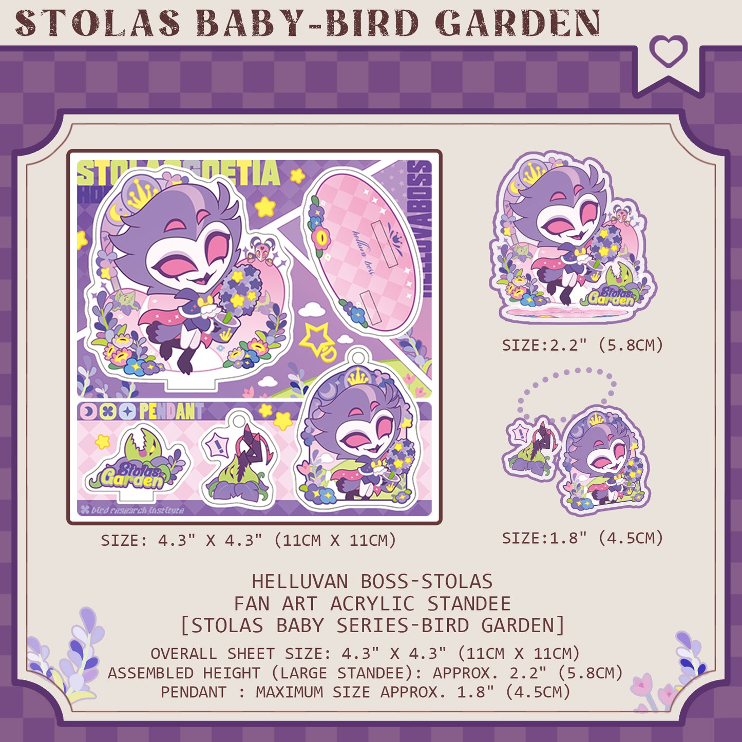 Helluva Boss Stolas -Fan Art Acrylic Standee-Stola Baby Series