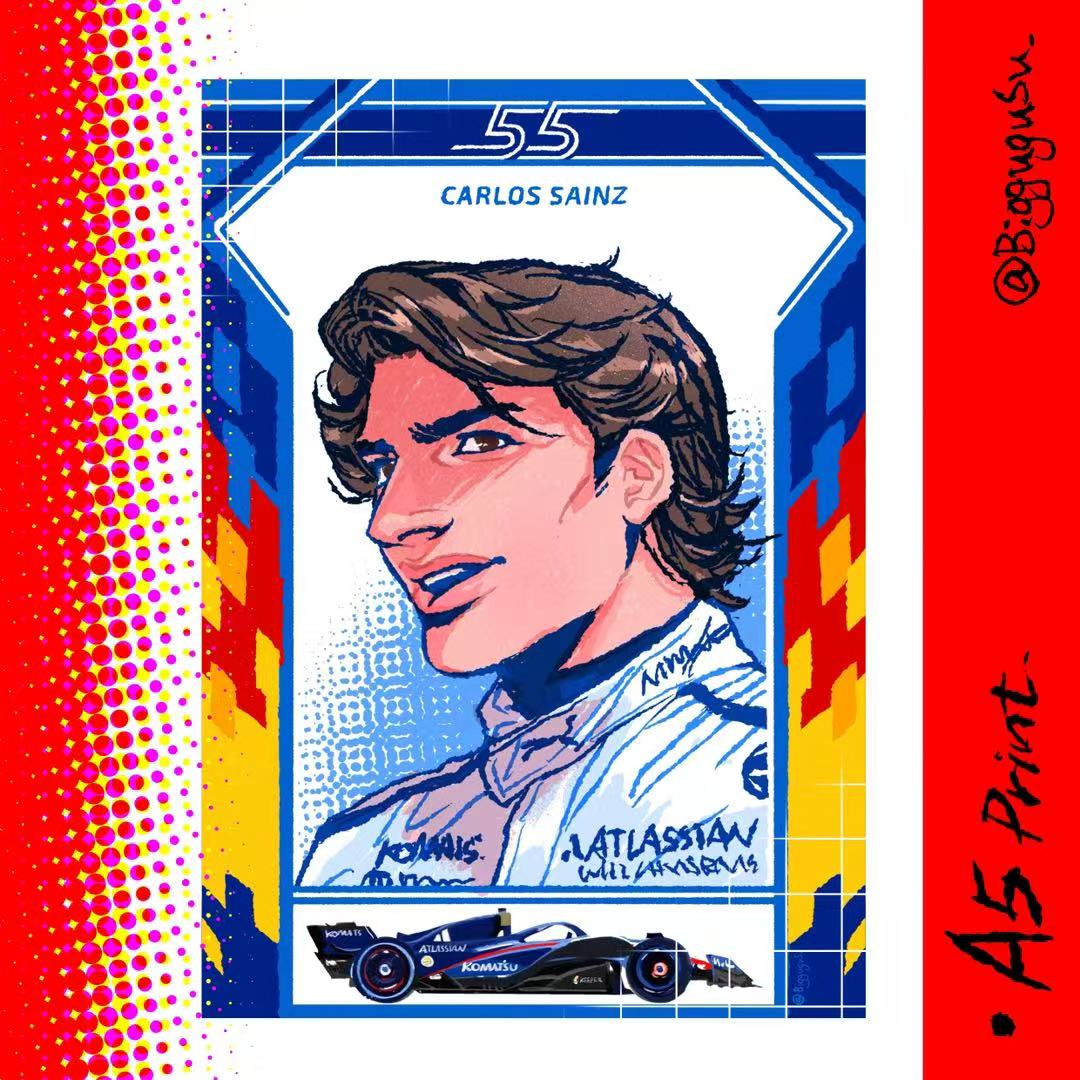 F1 Driver Portrait Poster A5