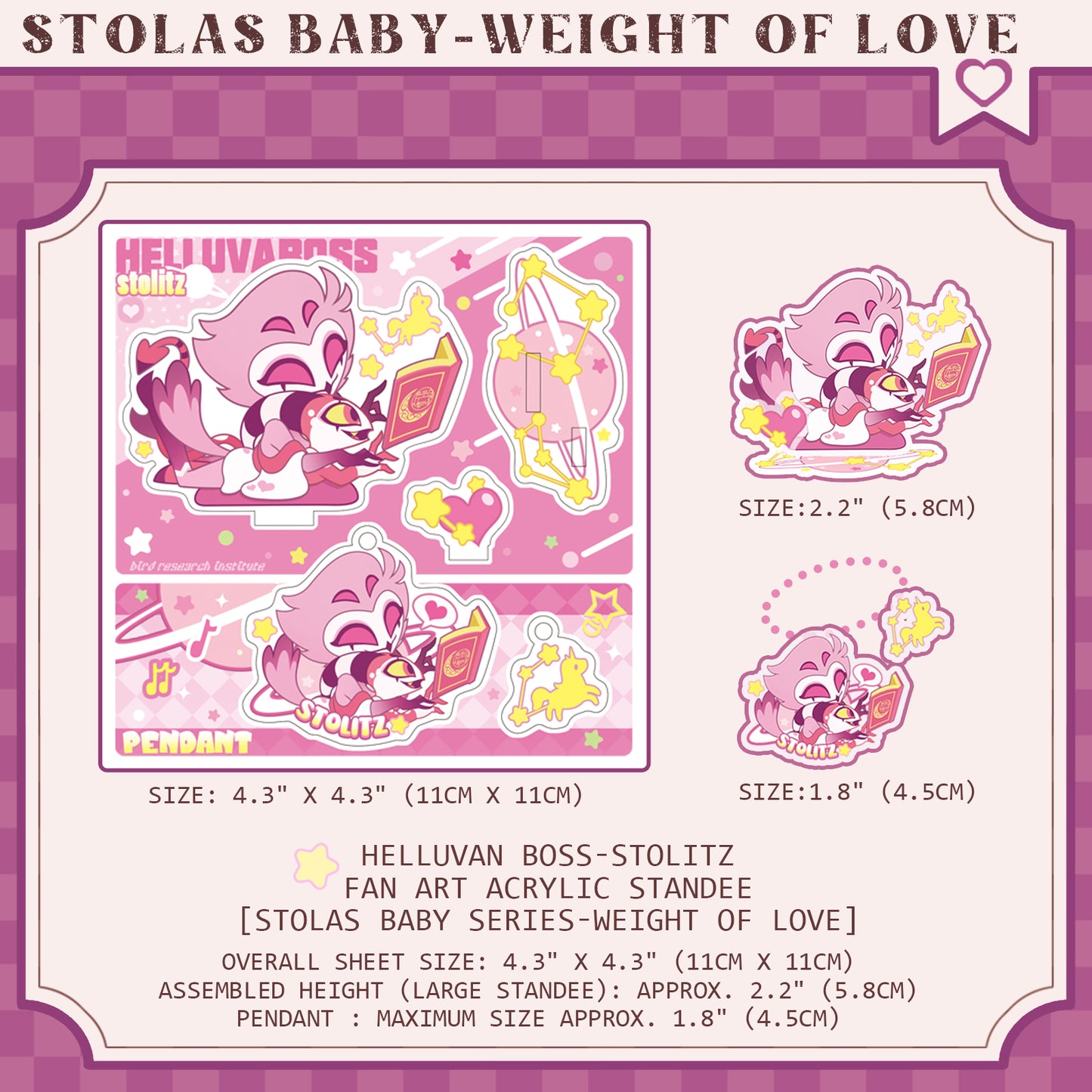 Helluva Boss Stolas -Fan Art Acrylic Standee-Stola Baby Series