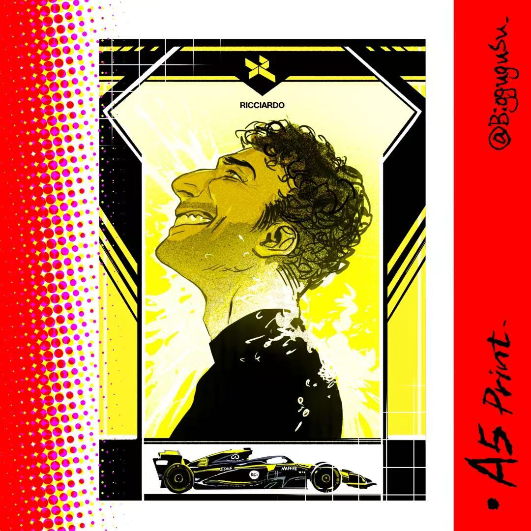 F1 Driver Portrait Poster A5