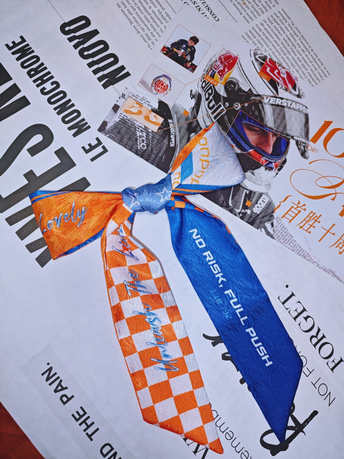 [In-stock]F1 drivers' skinny scarf ribbon