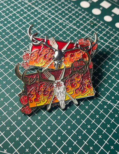 [Pre-order] Alastor Deer Skull Themed Metal Enamel Pin