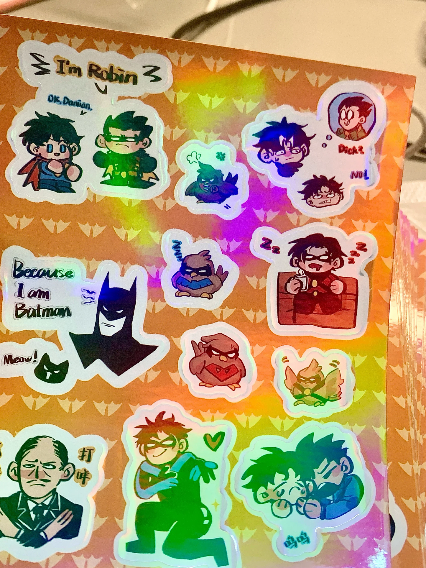 [Pre-order] DC Batfam & Super Sons Plain Holographic Stickers