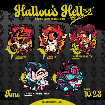 [Pre-order]Hallow’s Hell | Hazbin Hotel Fanmade Enamel Pins
