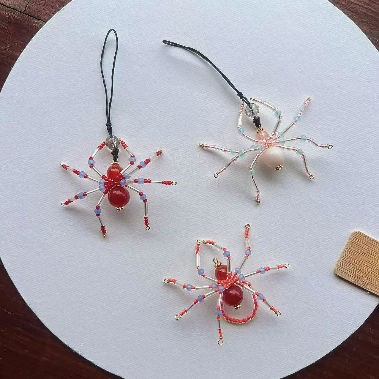 Handmade small spider jewelry pendant