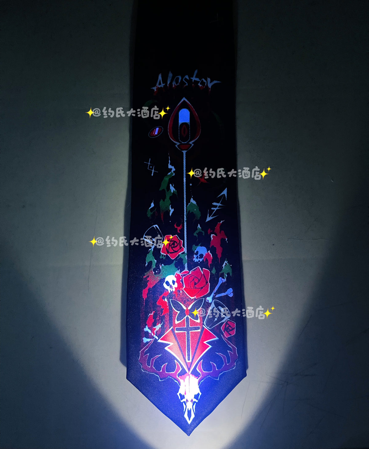 HH Halloween theme Alastor Hazbin Impression Accessory, Multi-use as Bow, Necktie, Waist Sash & Hair Ribbon