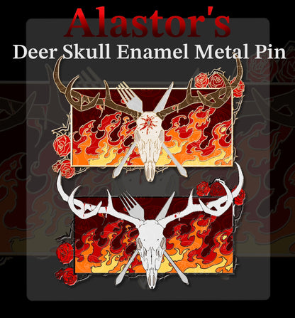 [Pre-order] Alastor Deer Skull Themed Metal Enamel Pin
