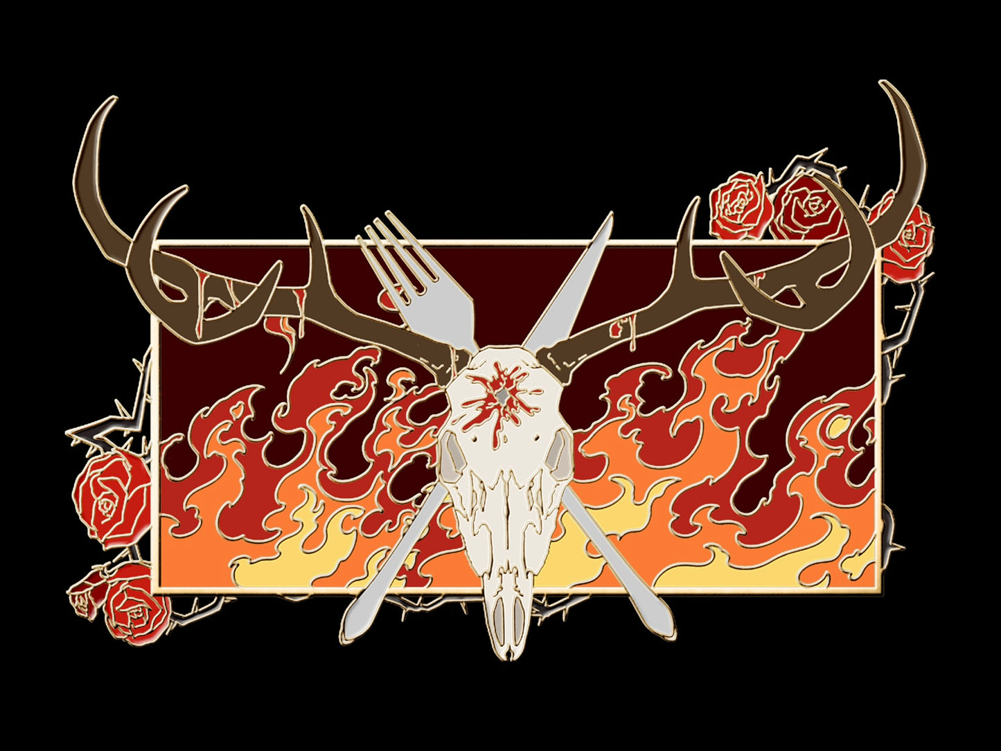 [Pre-order] Alastor Deer Skull Themed Metal Enamel Pin