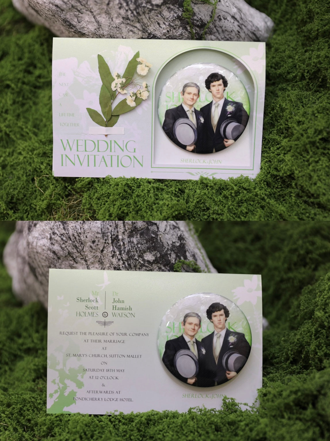 [In Stock] BBC Sherlock Johnlock Wedding-Themed Button Pin