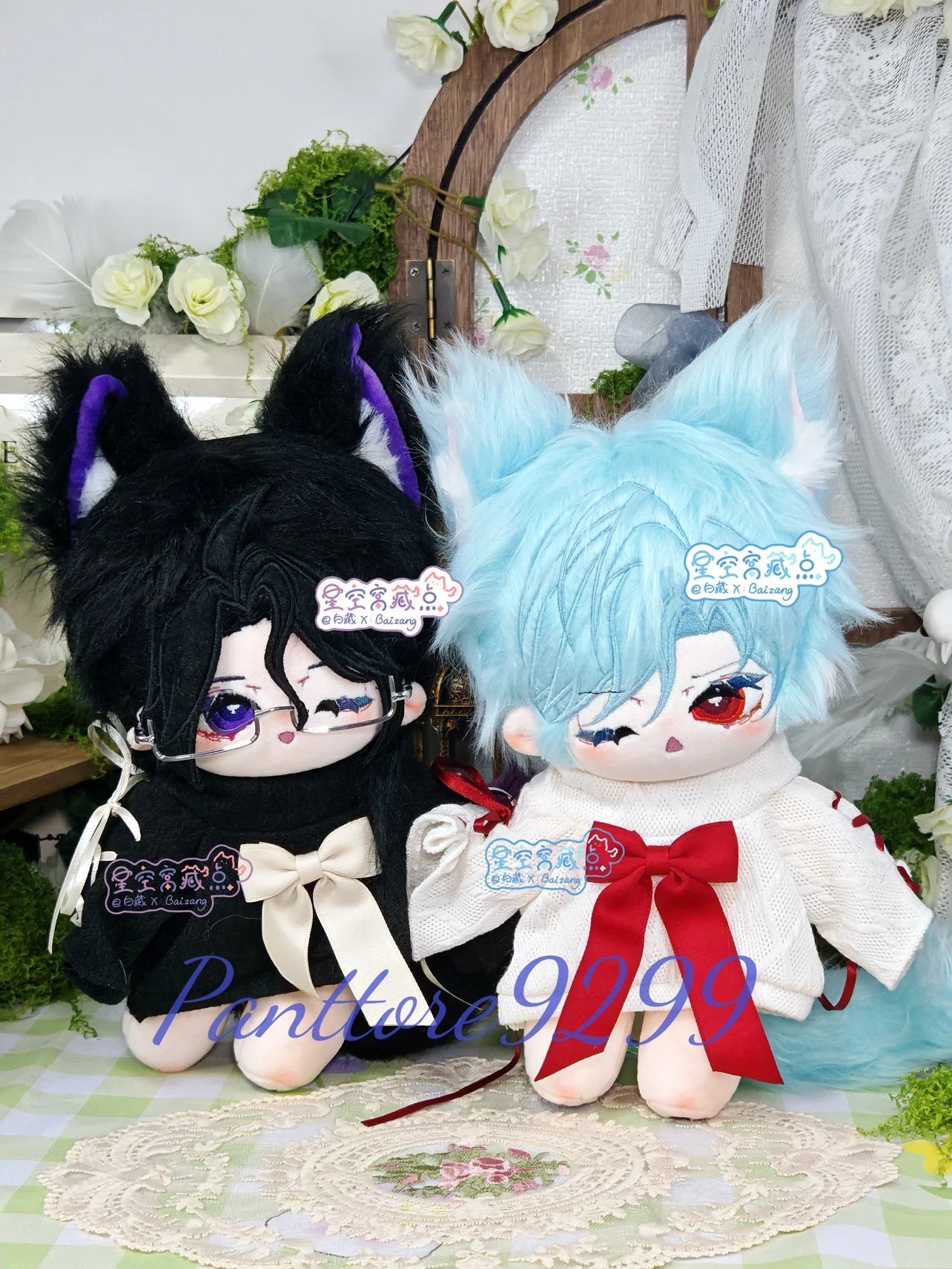 [pre-order] panttore Little Fox and Little Cat 20 cm Cotton Doll