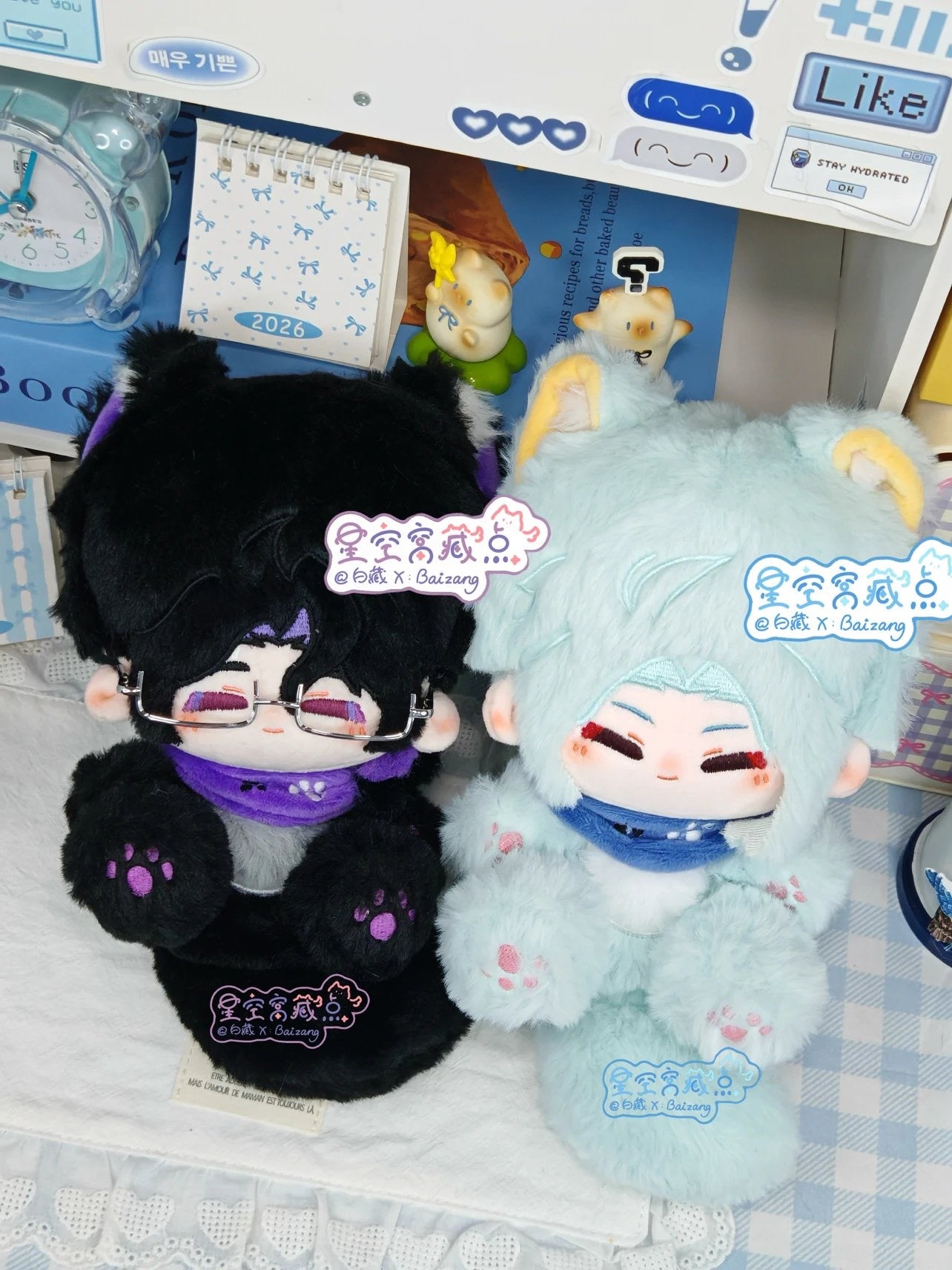 [Pre-order] Panttore Taro Pudding Leopard and Mint Cat Cotton Doll