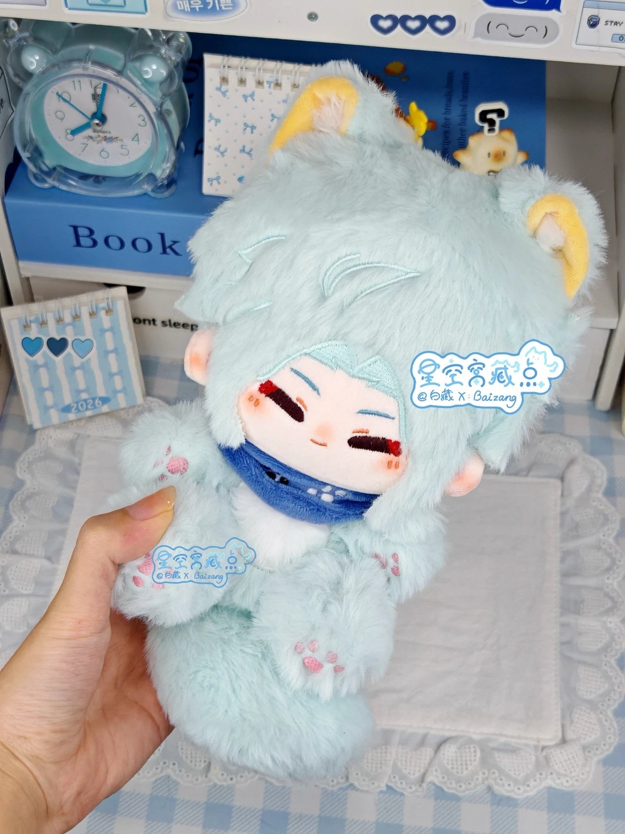 [Pre-order] Panttore Taro Pudding Leopard and Mint Cat Cotton Doll