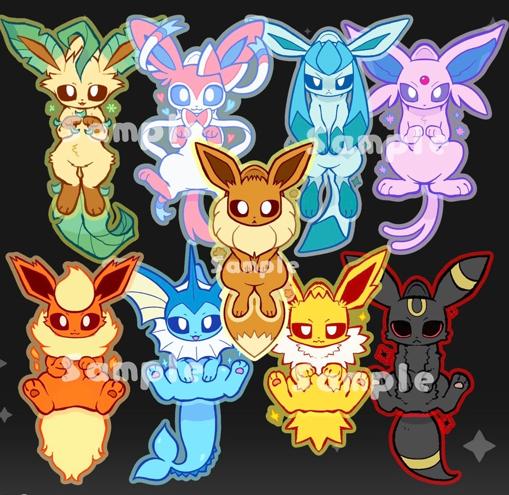 [Pre-order] Eeveelutions Tail-Wagging Acrylic Keychain