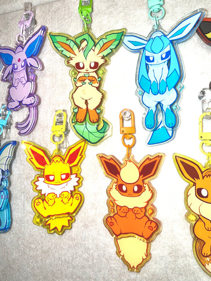 [Pre-order] Eeveelutions Tail-Wagging Acrylic Keychain
