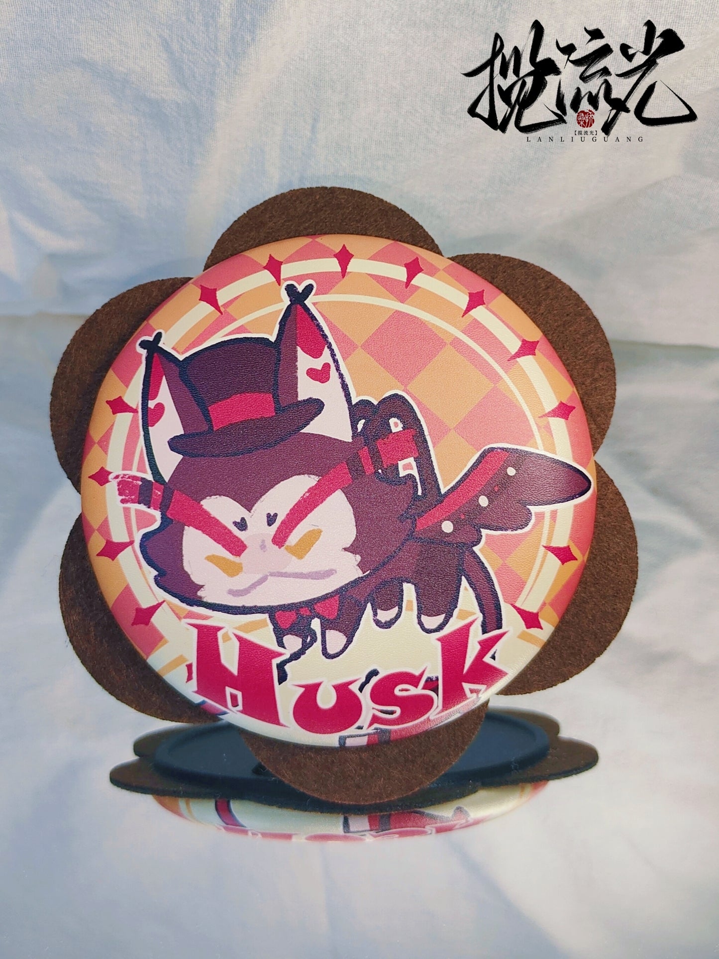 [Instock] ChiBi A Felt-Trimmed PU Leather Pin