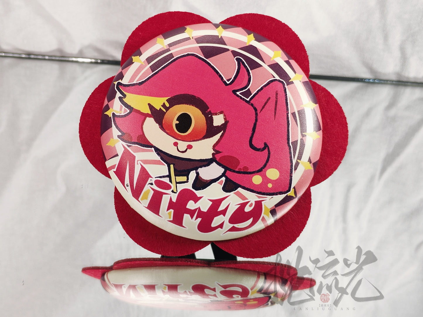 [Instock] ChiBi A Felt-Trimmed PU Leather Pin