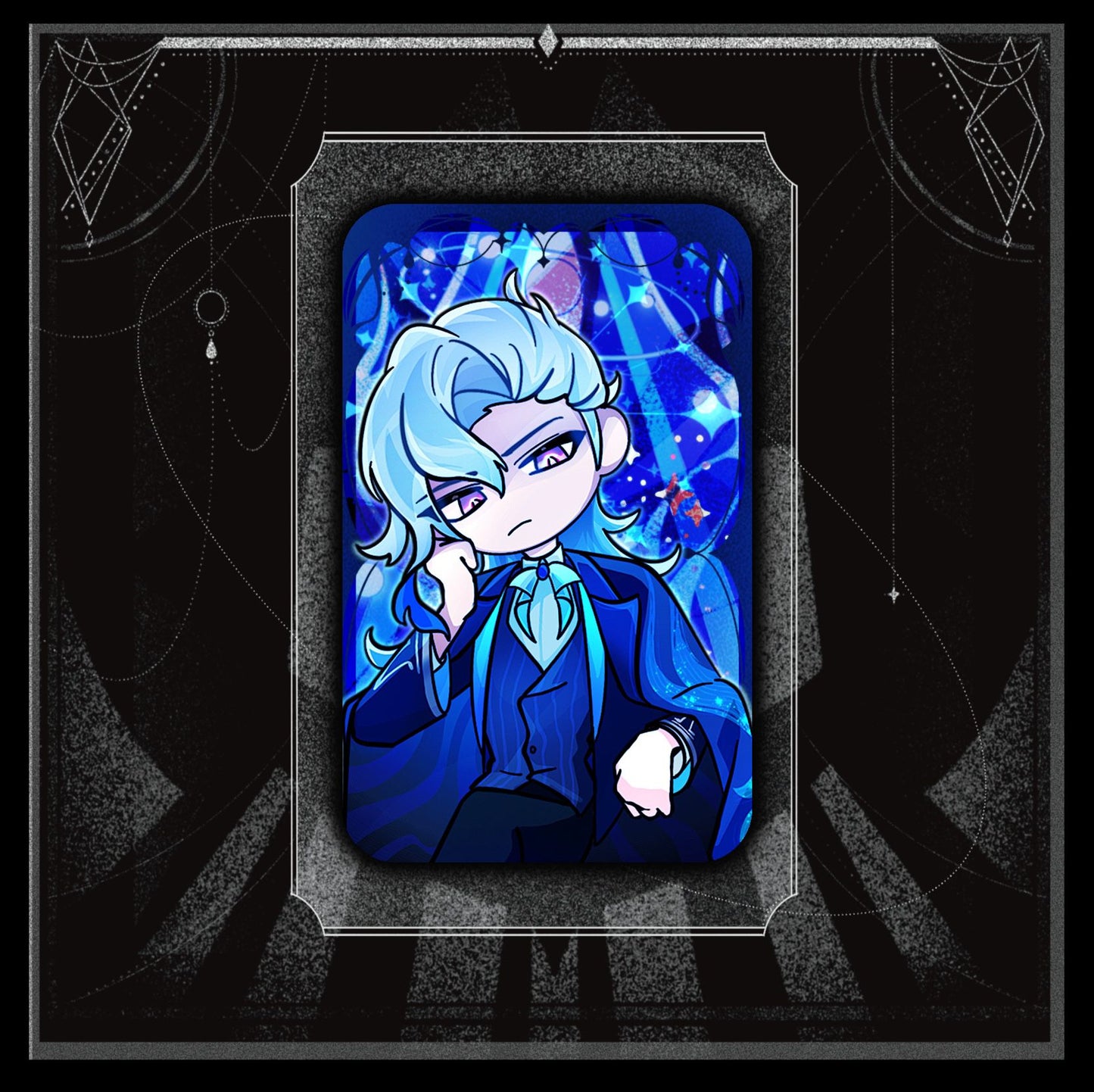 [Instock]Genshin Mafia Laminated Double Glitter Rectangle Pin