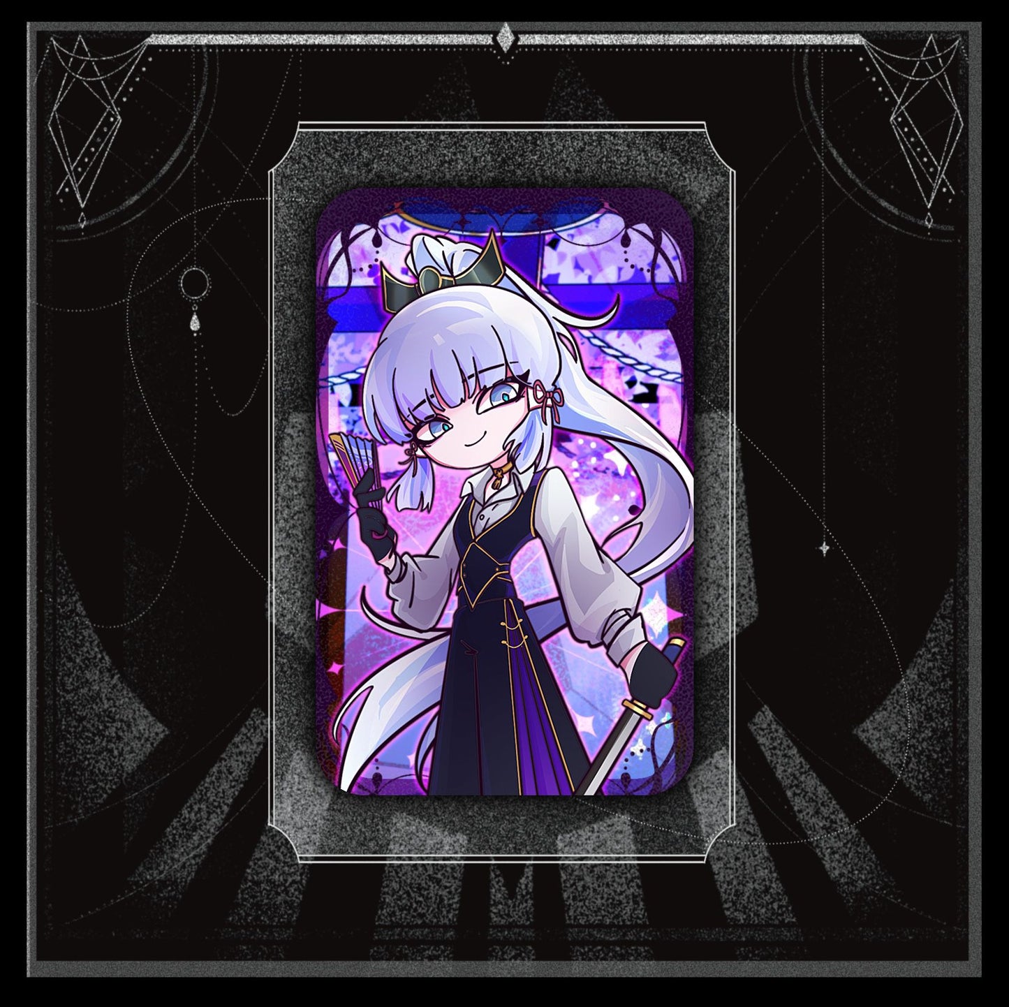 [Instock]Genshin Mafia Laminated Double Glitter Rectangle Pin