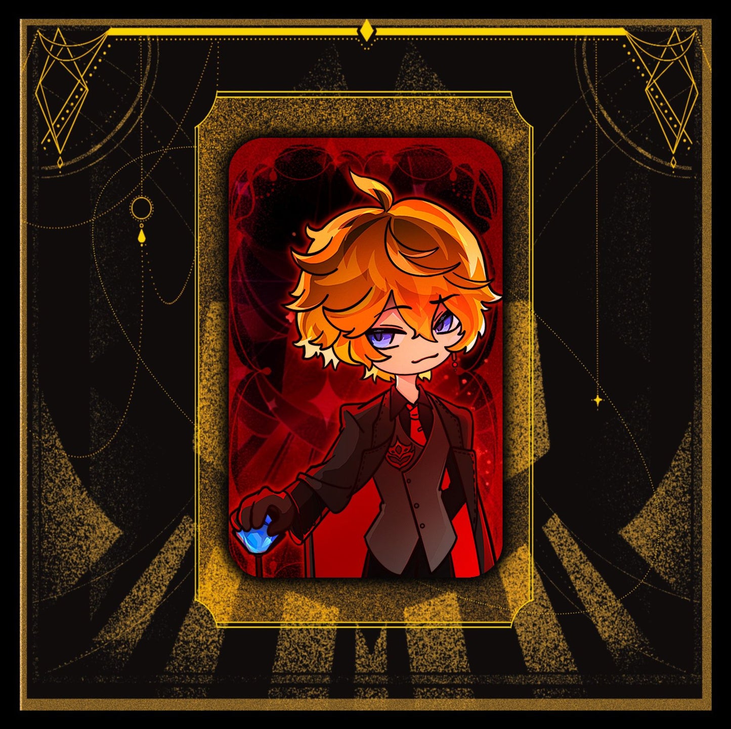 [Instock]Genshin Mafia Laminated Double Glitter Rectangle Pin