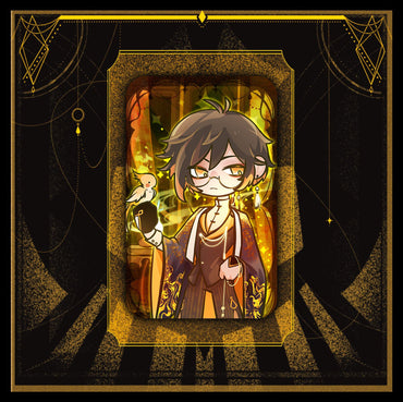 [Instock]Genshin Mafia Laminated Double Glitter Rectangle Pin