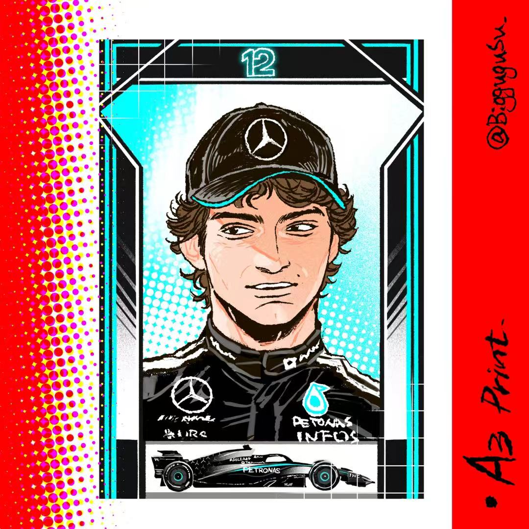 F1 Driver Portrait Poster A5