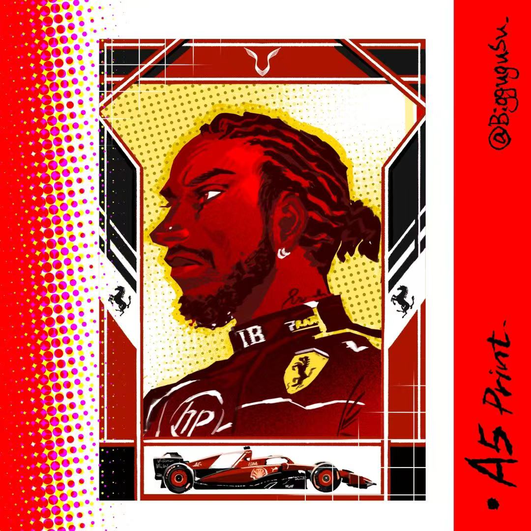 F1 Driver Portrait Poster A5