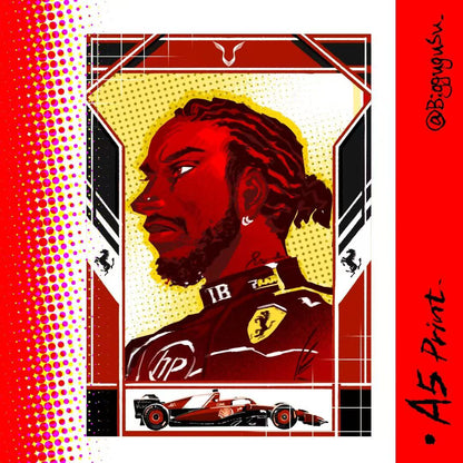 F1 Driver Portrait Poster A5
