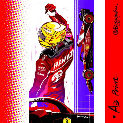 F1 GOAT Driver Portrait Poster A3