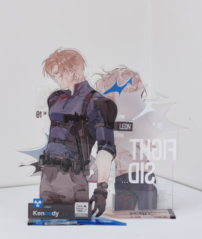 [Pre-order]RE9 Leon and Grace Ashcroft Postcard and Glitter Badge and Acrylic Standee