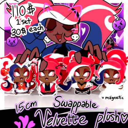 [Pre-Orders] Swappable Magnetic Velvette Doll Head • 15cm Plush •The Vees