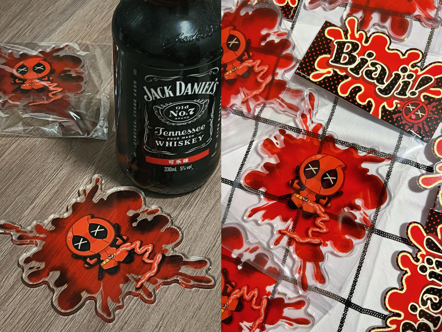 Robin&Deadpool Bursting Acrylic Coaster