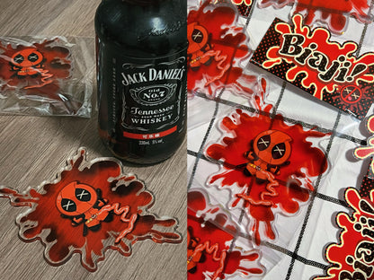 Robin&Deadpool Bursting Acrylic Coaster