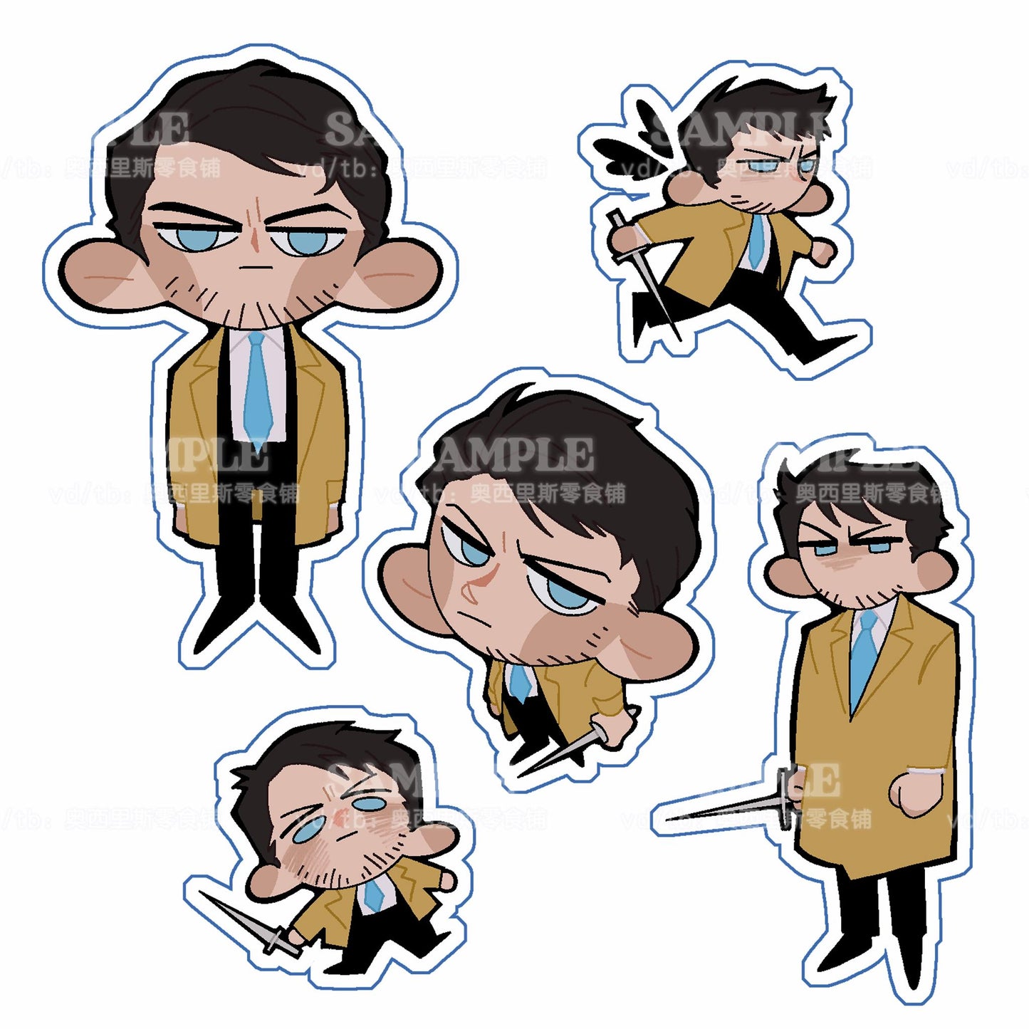 SPN Castiel ‌Beaded Keychain&Kiss-cut Sticker